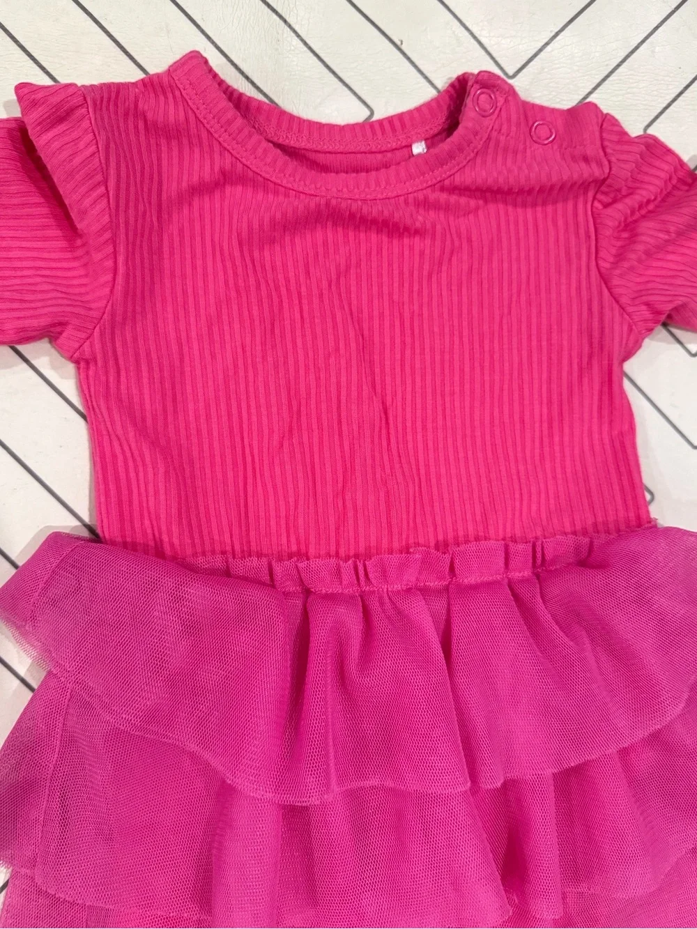 Dream Big Little Bright Pink Ruffle Tutu Onesie
